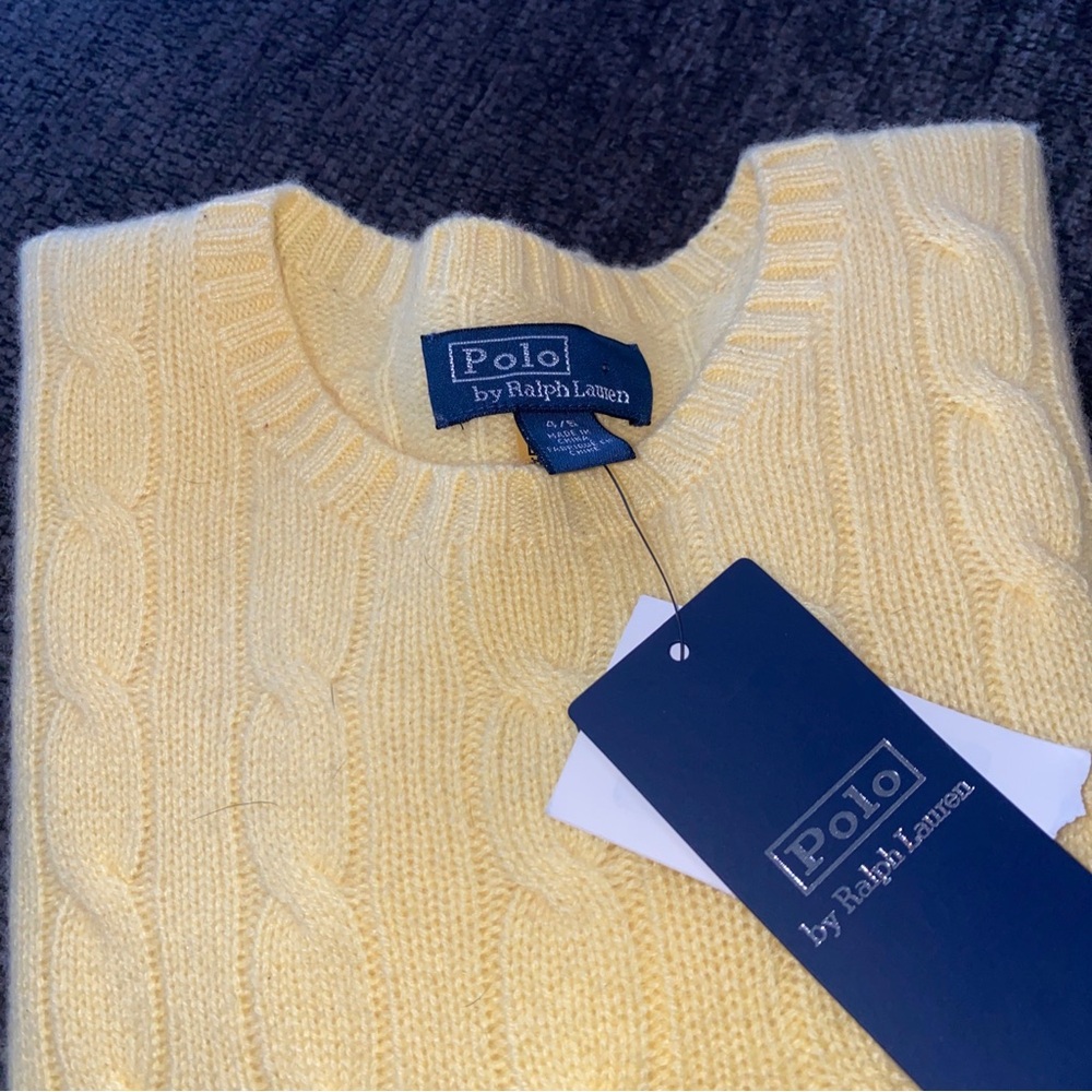 Polo by Ralph Lauren boys cashmere sweater 4/5 rare NWT Easter